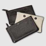 Métier - Magnetic Trio Clutch Large Buffalo Natural Linen Cacao