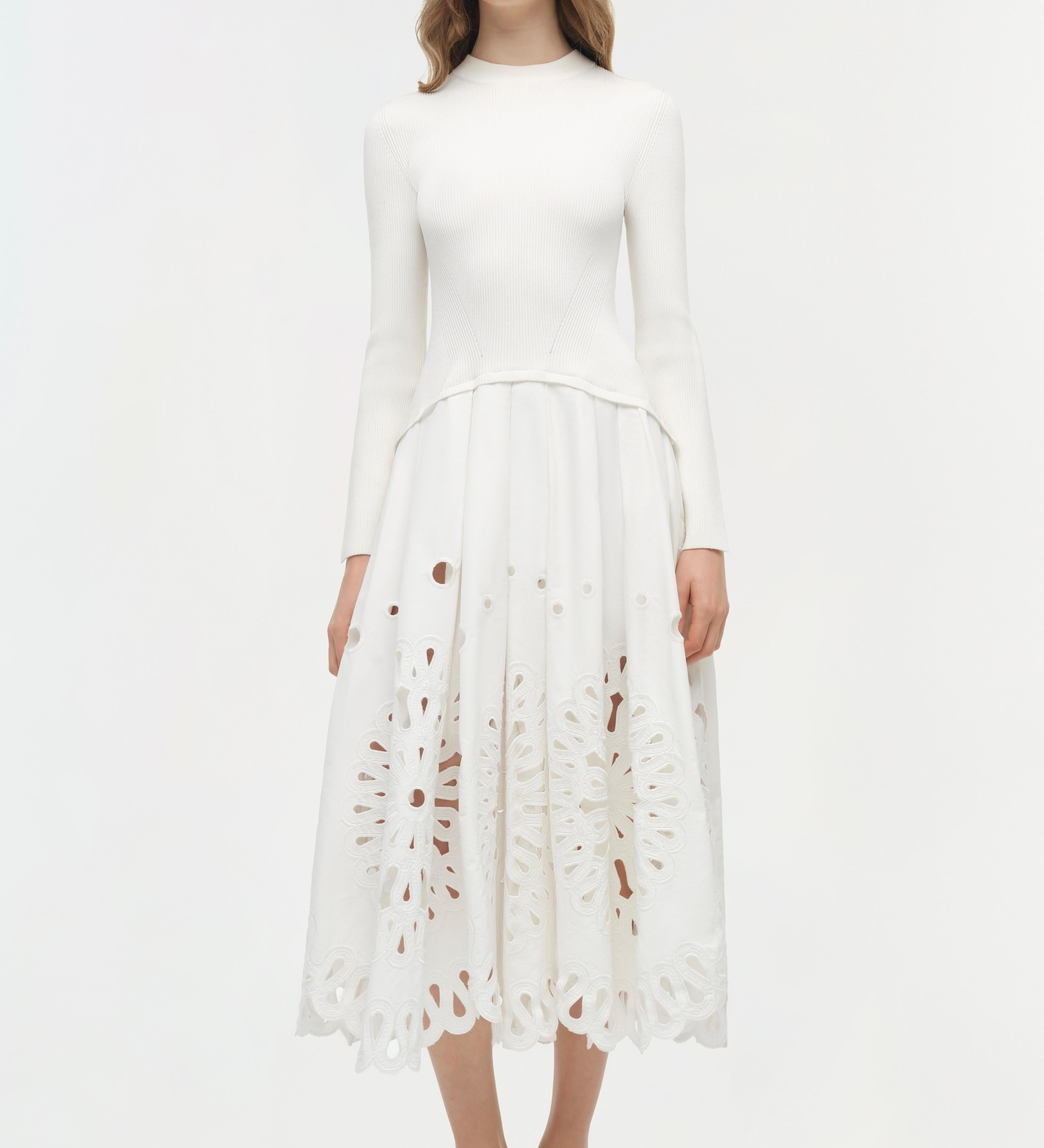 Simkhai - Daila Embroidered Knit Midi Dress
