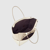 Metier - Incognito 36 Cabas Natural Linen With Smooth Calfskin White Sand