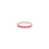 Dorsey - ROUND CUT ETERNITY BAND, LAB RED SAPPHIRE, SILVER