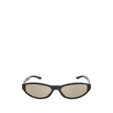Image 1 of 3 - BLACK - BALENCIAGA Neo Round Sunglasses featuring recycled acetate, round shape, standard fit, Balenciaga logo engraved and enameled on the left temple and lasered logo on the right lens. Lens material: nylon. 100% UVA/UVB protection. Acetate. Made in Italy