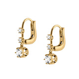 Dorsey - 14K HENRIETTA 3-STONE DROP EARRINGS IN LAB DIAMOND