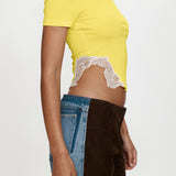 Christopher Esber - Spliced Suede Denim Jean