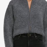FRAME - The Lofty Crochet Cardi -- Dark Heather Grey