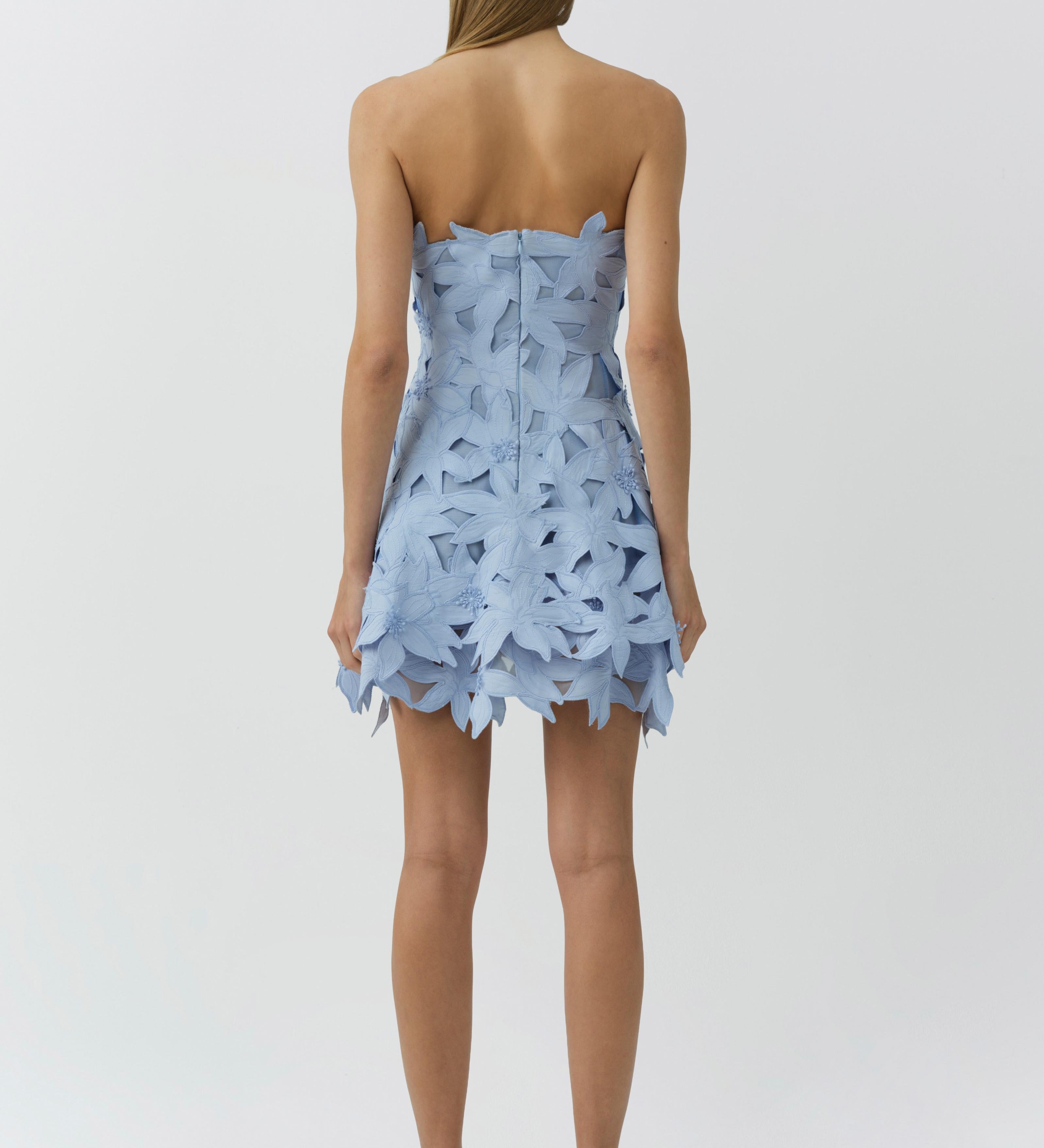 Simkhai - Miri Embroidered Cotton Bustier Mini Dress