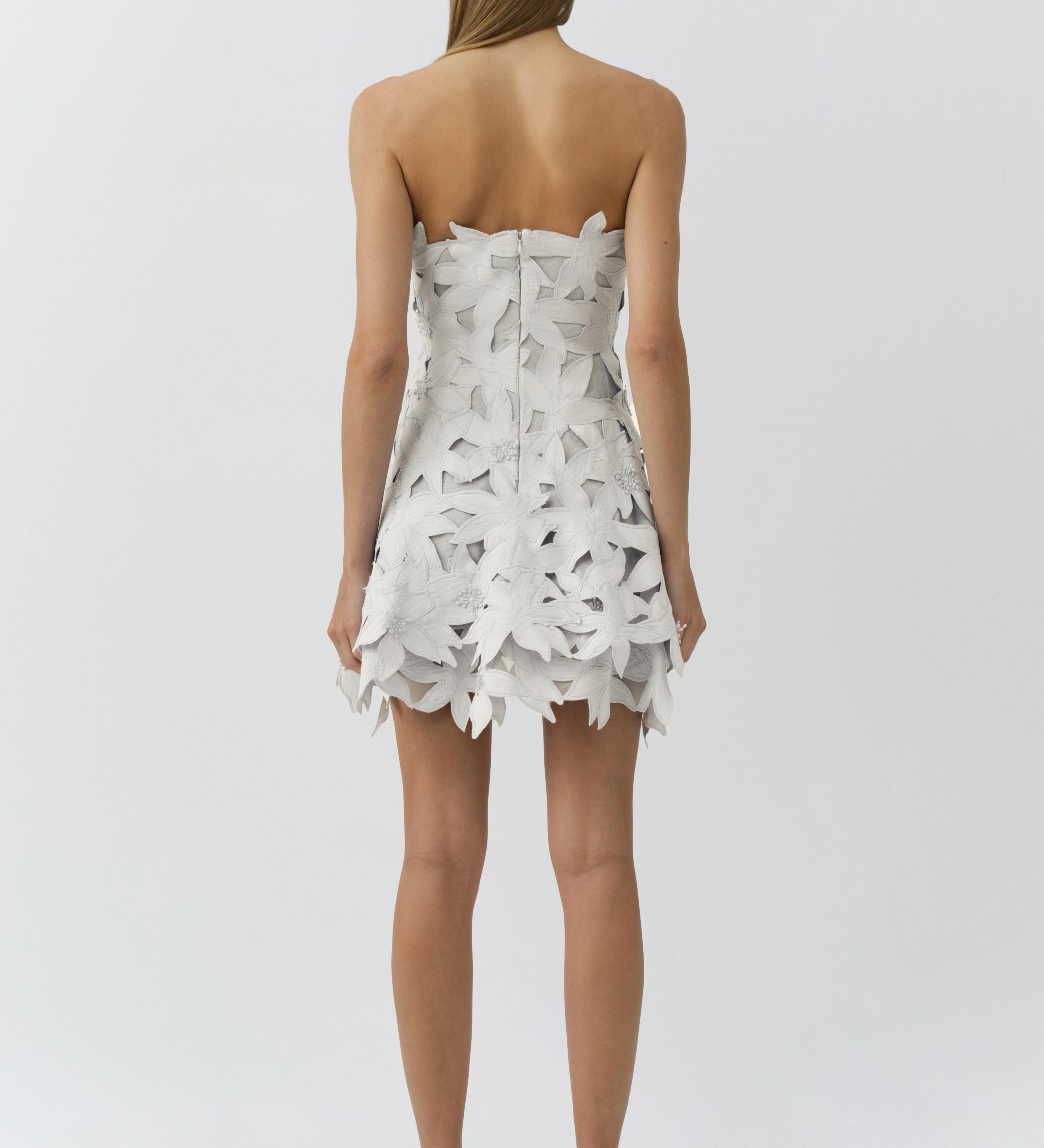 Simkhai - Miri Embroidered Cotton Bustier Mini Dress
