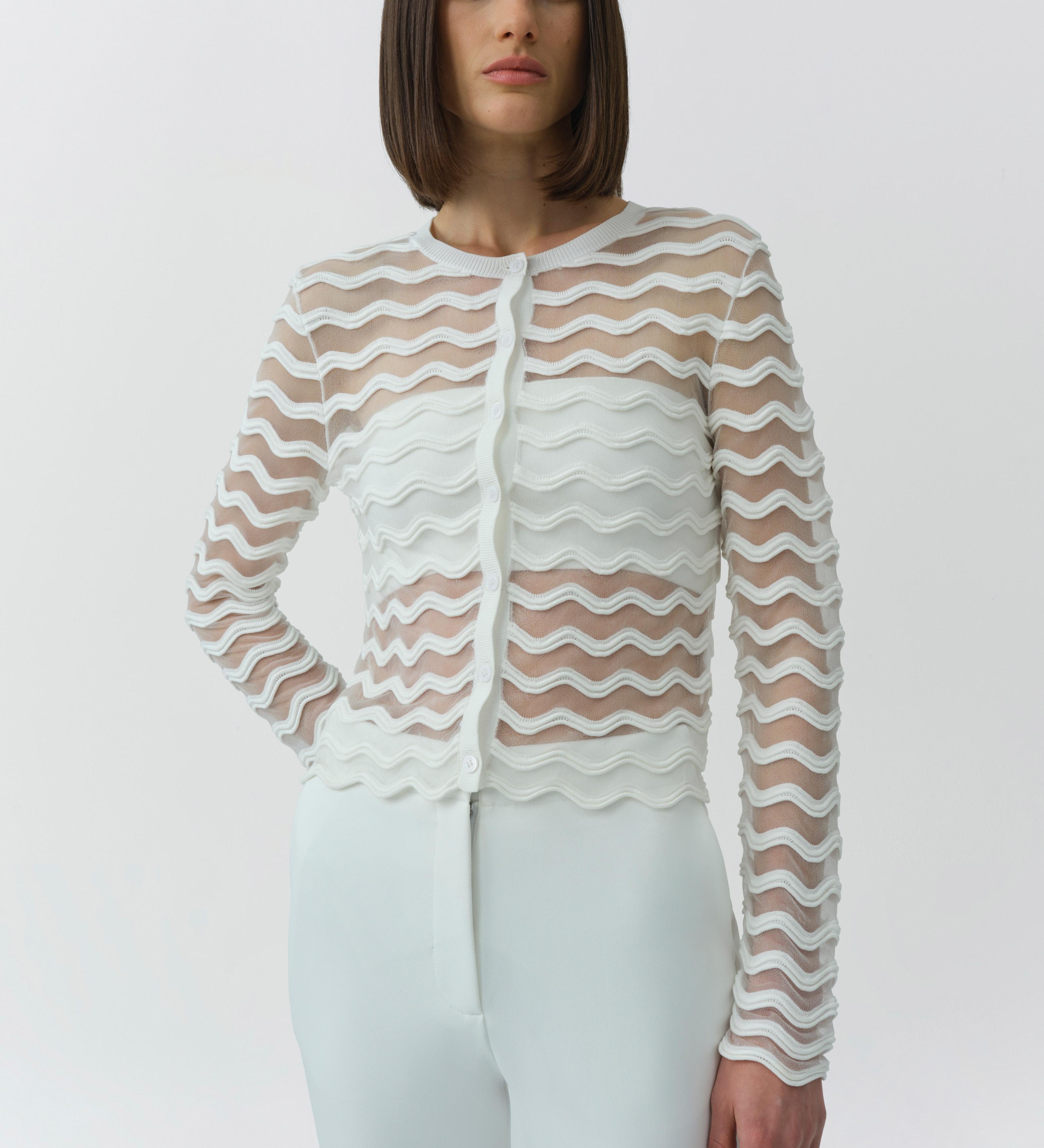 Simkhai - Maxime Wavy Knit Cardigan