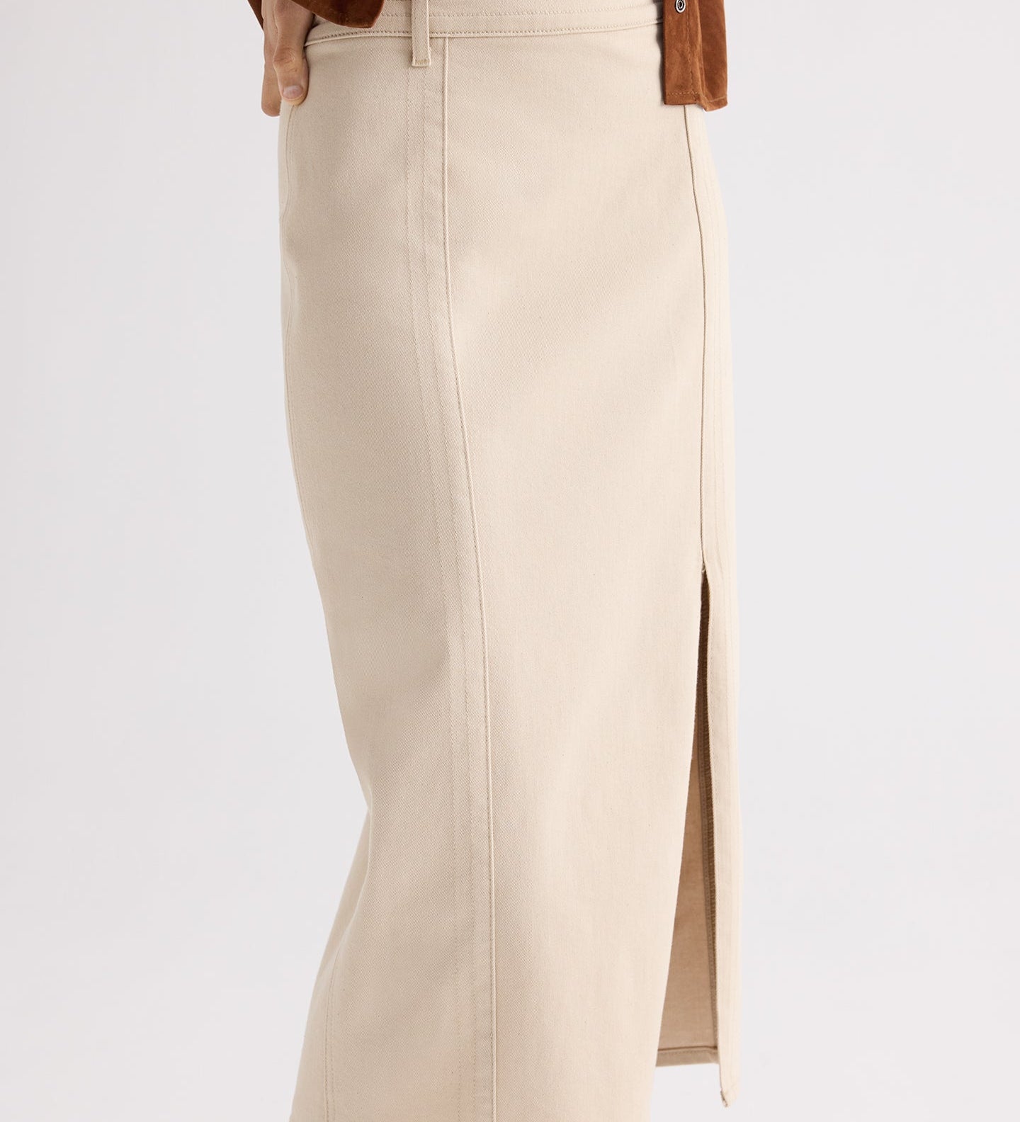TWP - Pencil Skirt With Details in Sandshell Denim