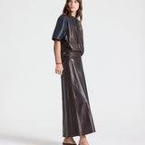 TWP - A - LINE SKIRT W CUT SEAMS - MIDNIGHT / DARK CHOCOLATE