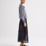 TWP - A - Line Skirt in Perforated Leather