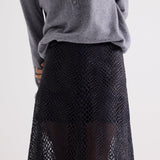 TWP - A - Line Skirt in Perforated Leather