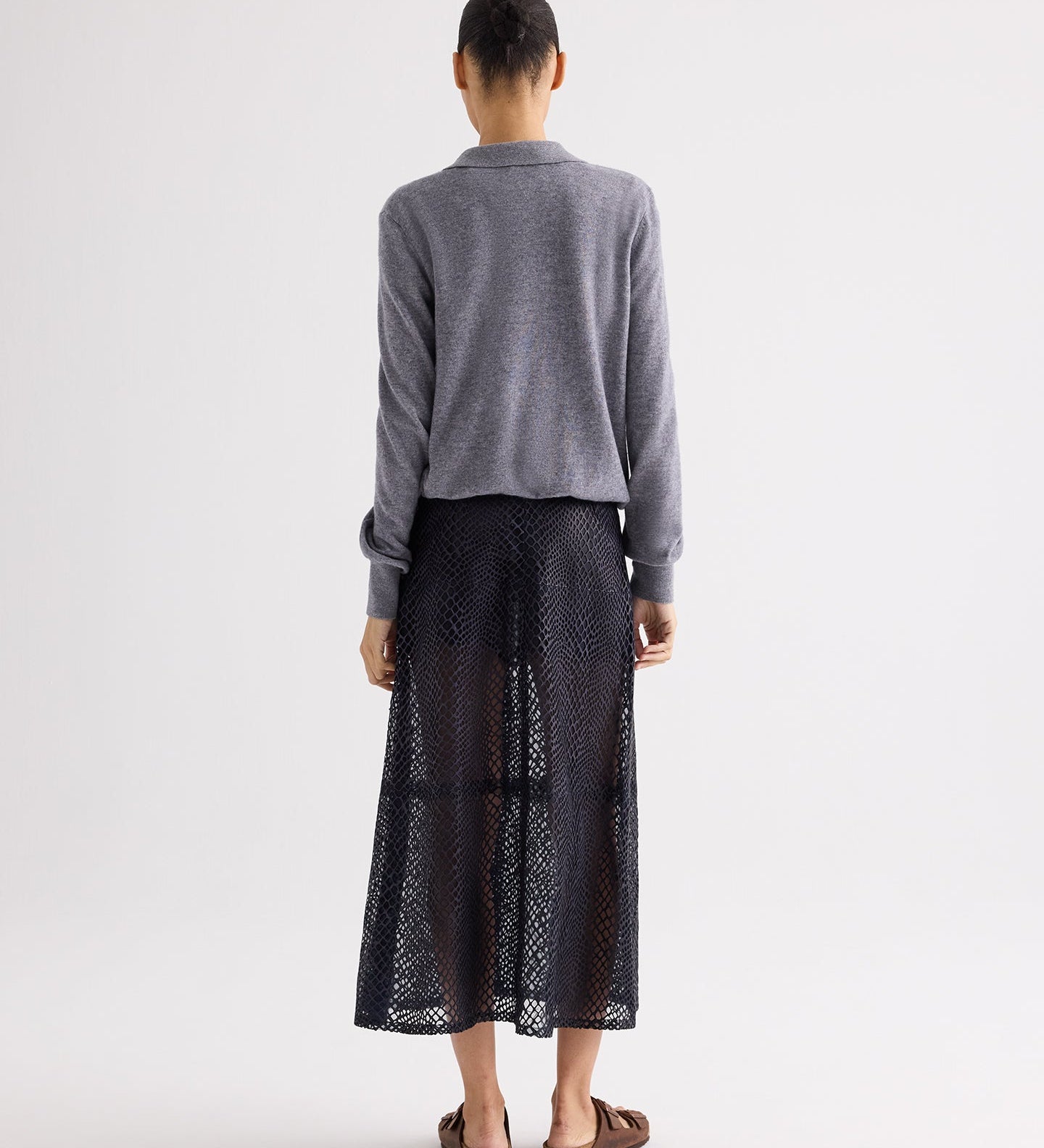 TWP - A - Line Skirt in Perforated Leather