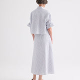 TWP - A - Line Skirt in Micro Hairline Cotton Stripe