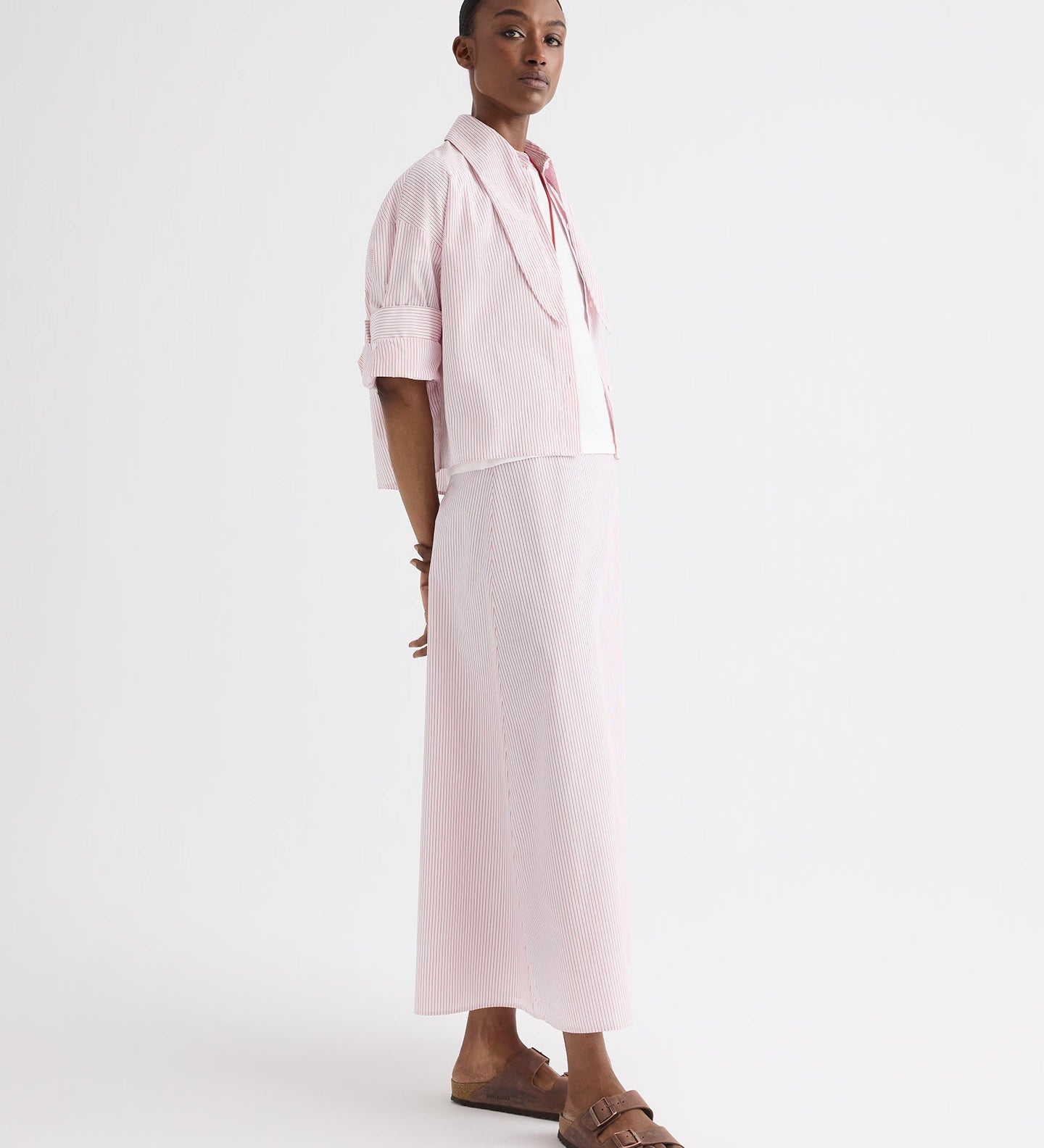 TWP - A - Line Skirt in Cotton Stripes