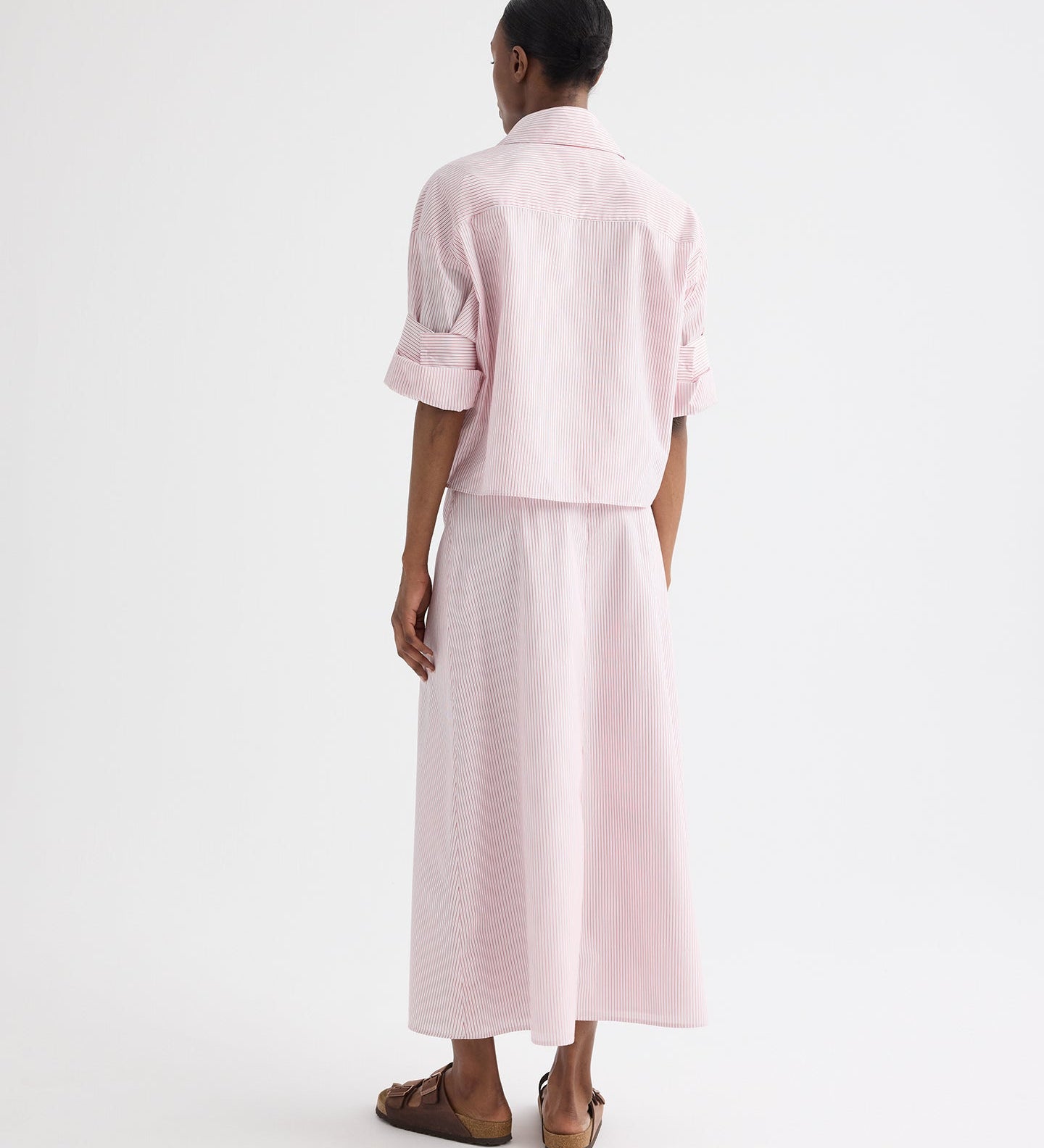 TWP - A - Line Skirt in Cotton Stripes