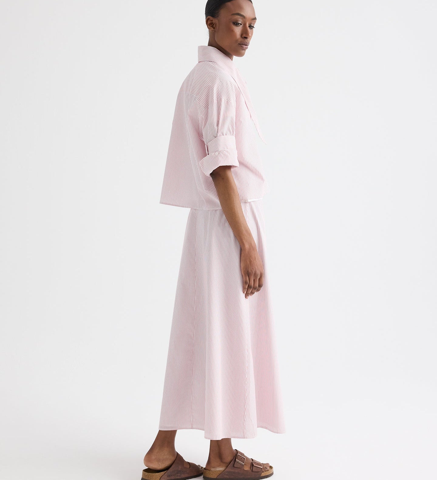 TWP - A - Line Skirt in Cotton Stripes