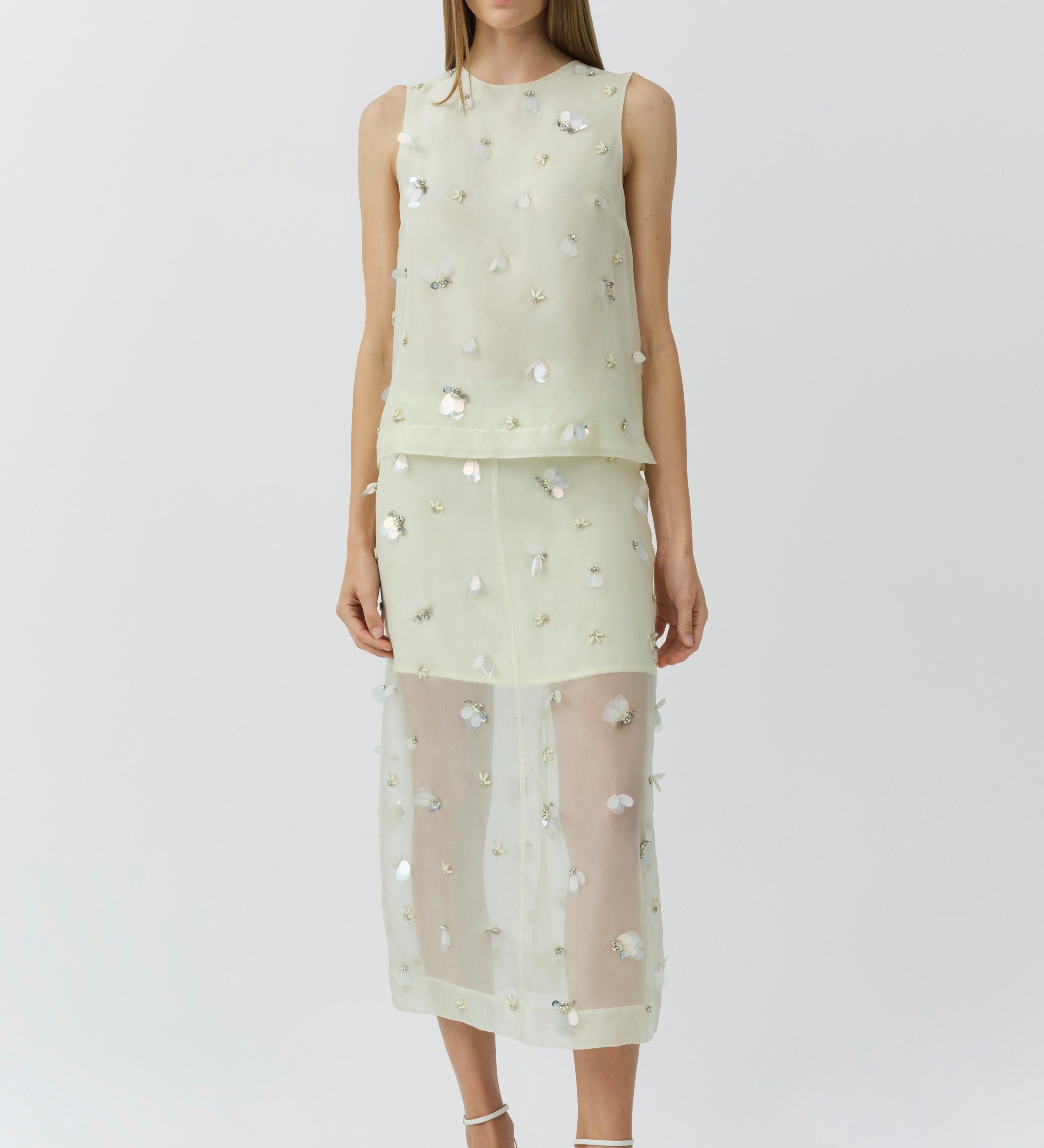 Simkhai - Celia Embellished Organza Top