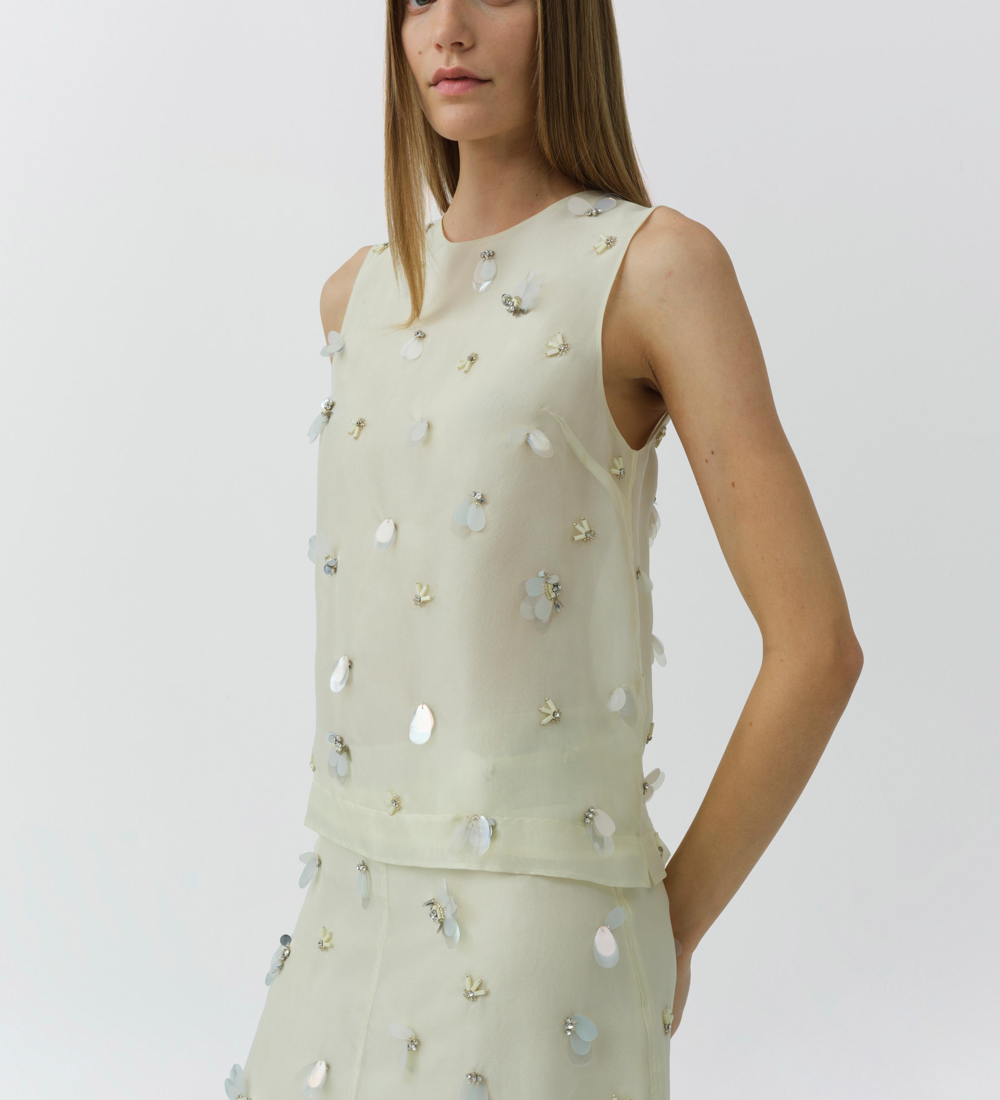Simkhai - Celia Embellished Organza Top