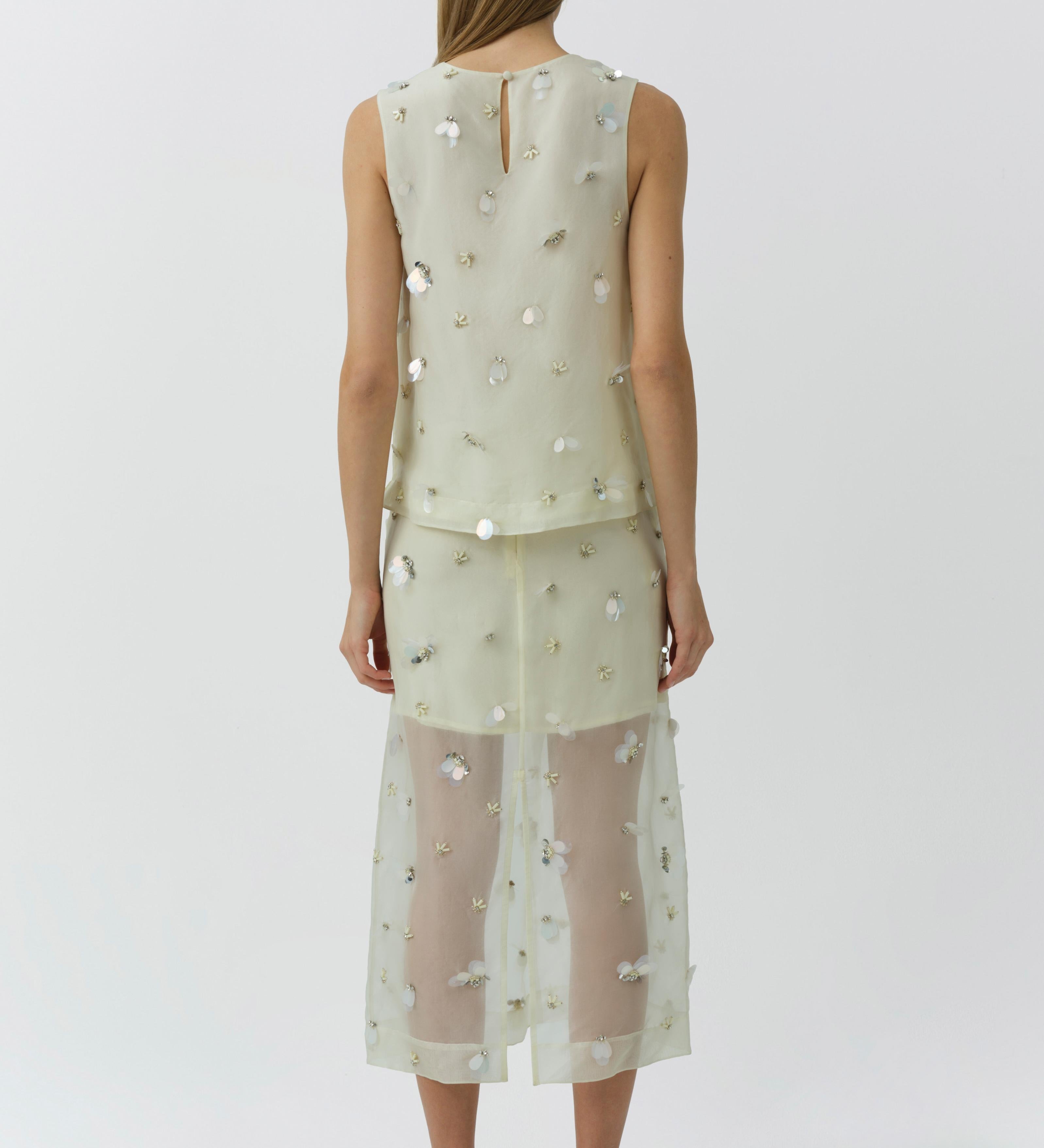 Simkhai - Delilah Embellished Organza Midi Skirt