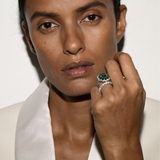 Dorsey - ROUND CUT ETERNITY BAND, LAB EMERALD, SILVER