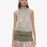 Christopher Esber - Moonlit Patina Lace Zipped One Piece