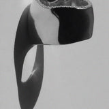Kinn - Mira Sculptural Cigar Band Ring Diamond Silver