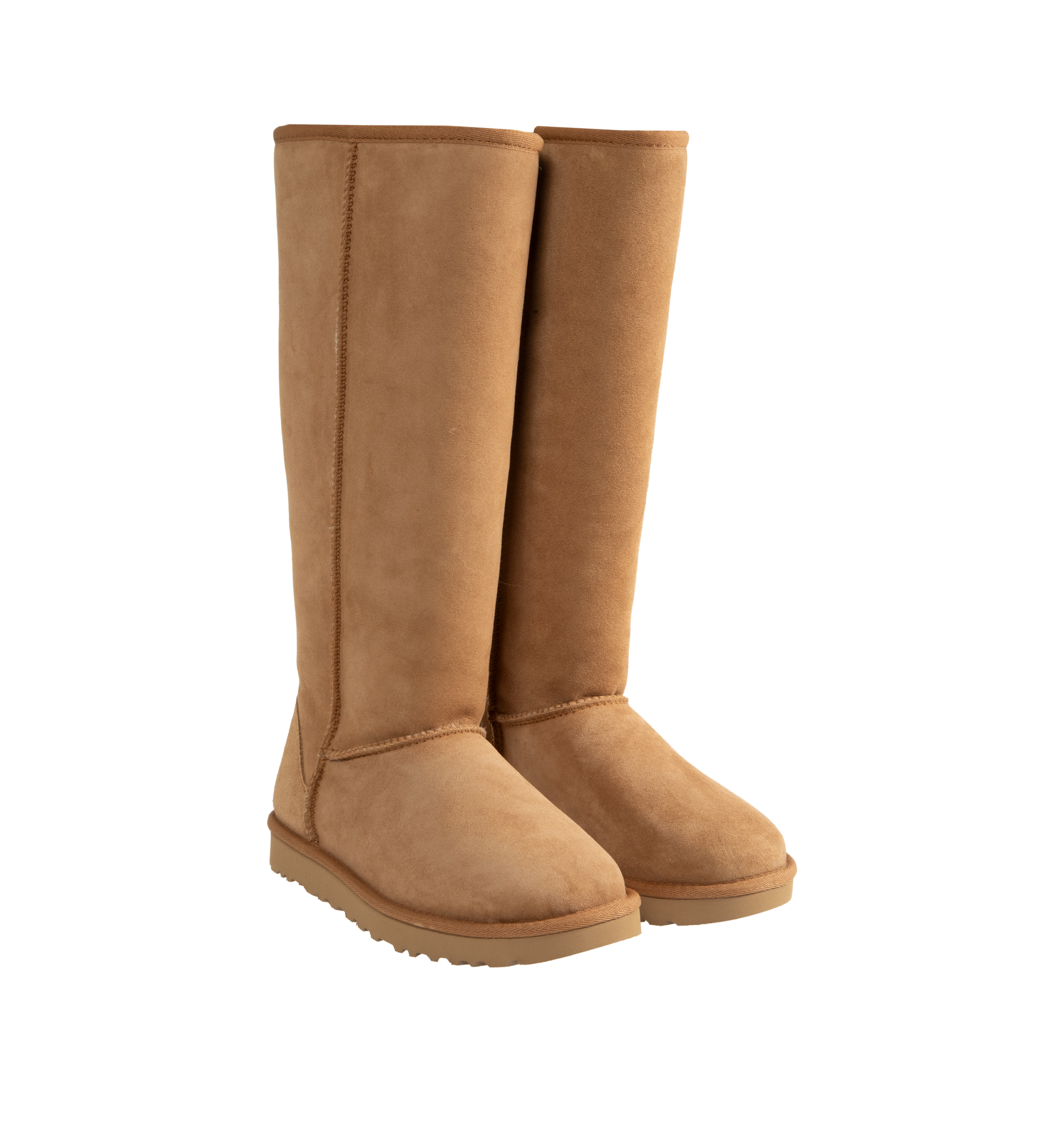 Image 2 of 4 - BROWN - Ugg Women's Classic Ultra Tall Boot is a sky-high version of the iconic style. Featuring a 15-inch shaft height, plush sheepskin lining, and an ultra-lightweight rubber outsole for comfort. Main Material: 17mm Twinface Sheepskin. Lining: 17mm Sheepskin. Insole: 17mm Sheepskin. Sole: Sugarcane EVA. Details: Overlock Stitch Seams. 