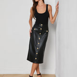 L'AGENCE - Milann Vegan Leather Skirt