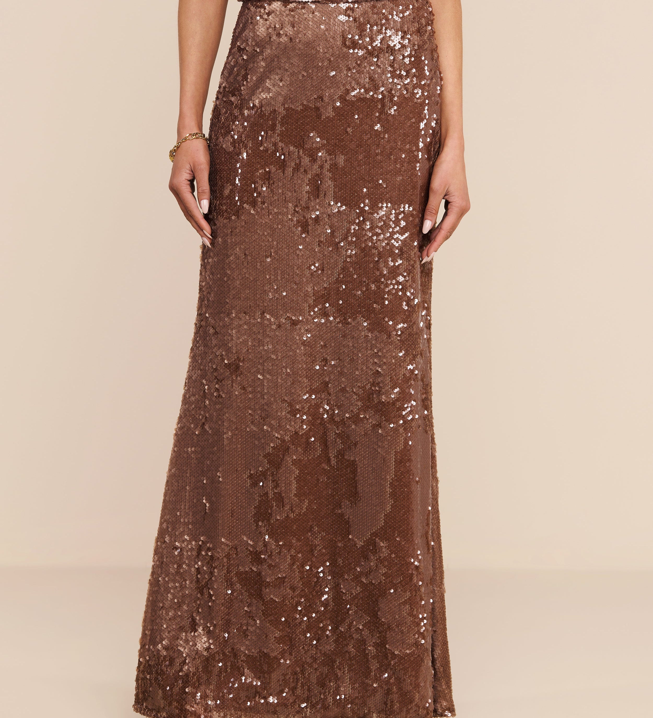 L'AGENCE - Zeta Sequin Maxi Skirt