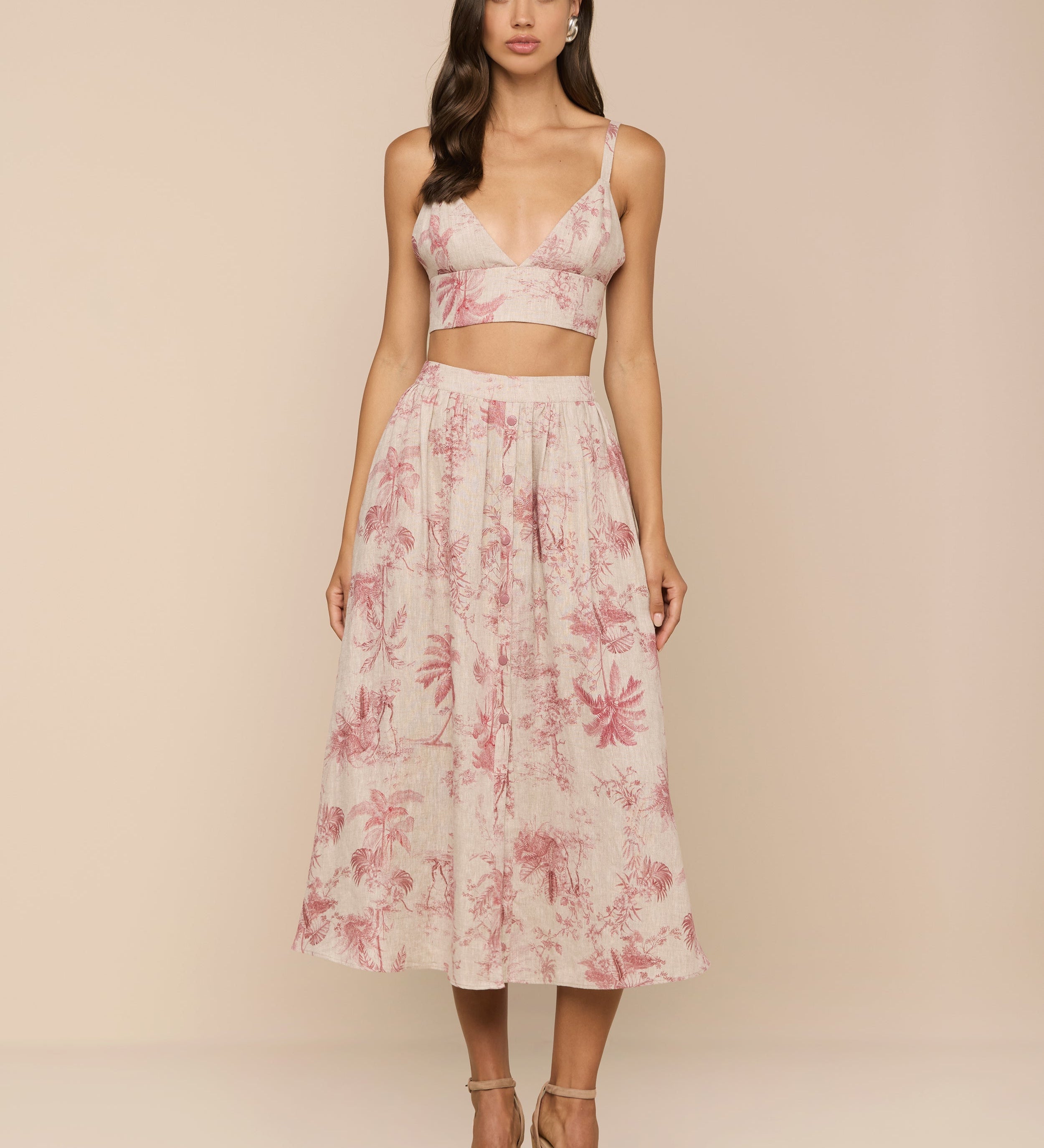 L'AGENCE - Seina Linen Midi Skirt
