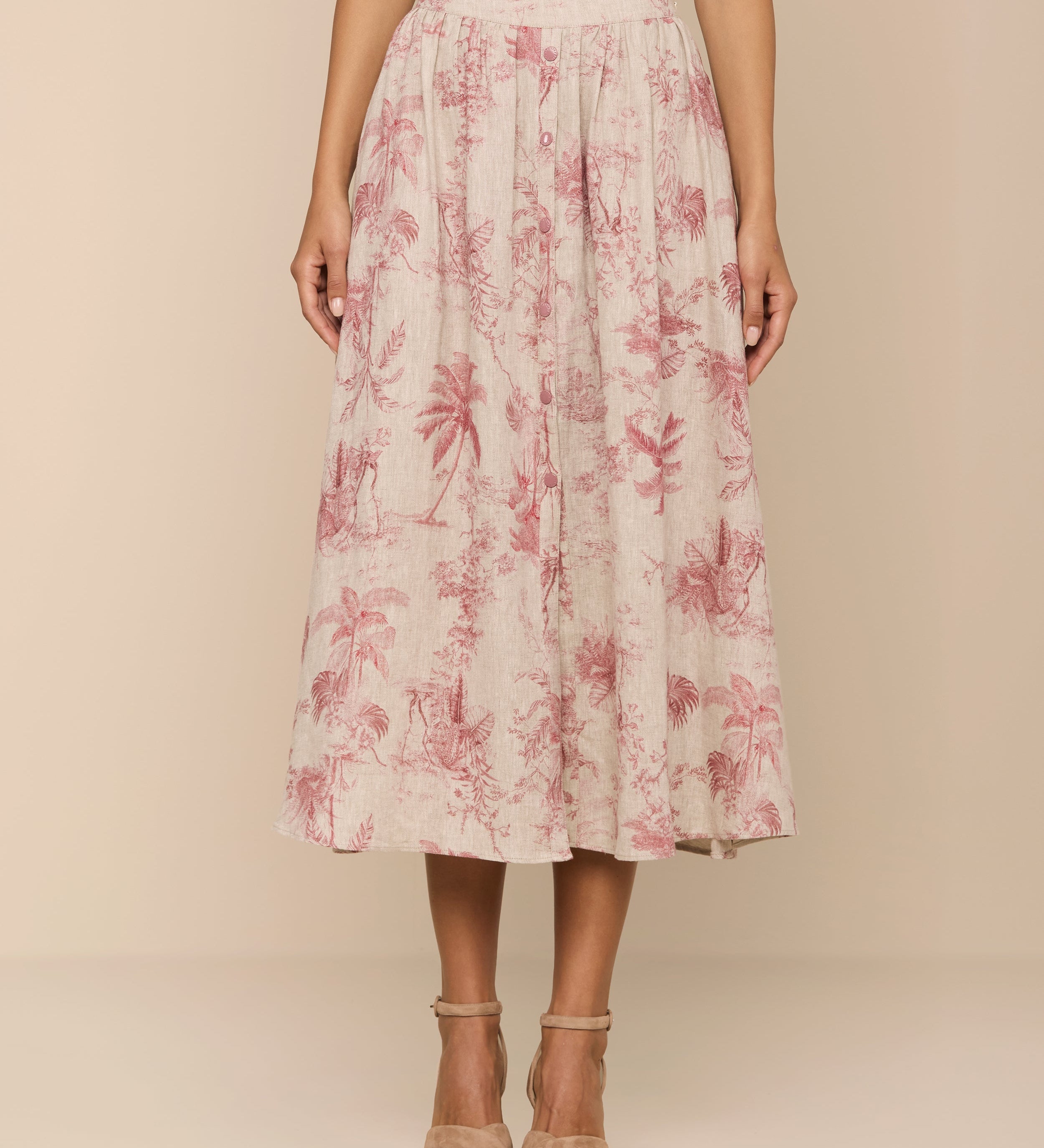 L'AGENCE - Seina Linen Midi Skirt