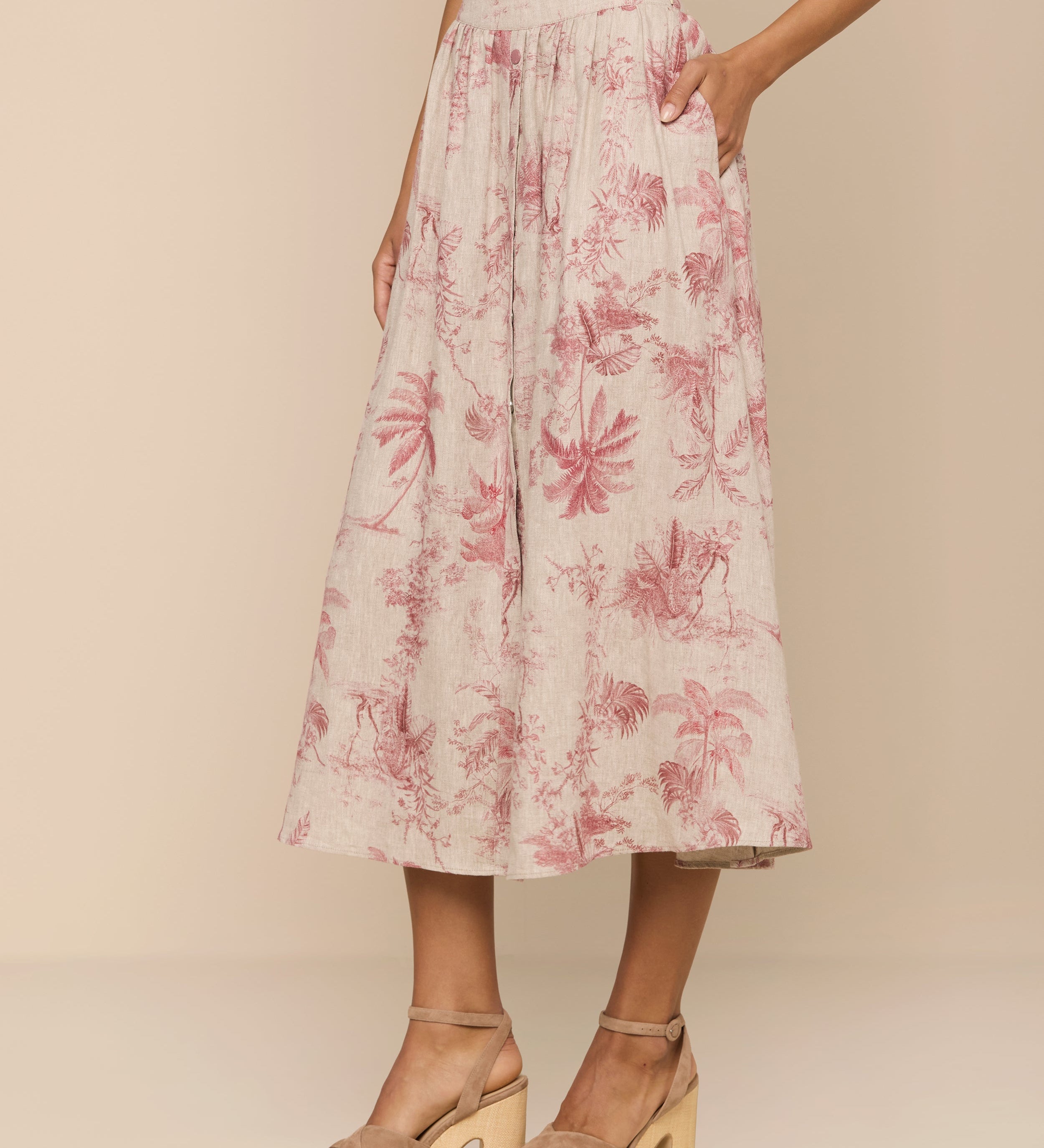 L'AGENCE - Seina Linen Midi Skirt
