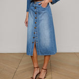 L'AGENCE - Kathleen Denim Midi Skirt