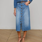 L'AGENCE - Kathleen Denim Midi Skirt