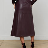 L'AGENCE - Robyn Vegan Leather Midi Skirt
