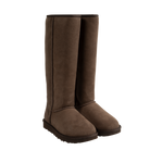 Image 2 of 4 - BROWN - Ugg Women's Classic Ultra Tall Boot is a sky-high version of the iconic style. Featuring a 15-inch shaft height, plush sheepskin lining, and an ultra-lightweight rubber outsole for comfort. Main Material: 17mm Twinface Sheepskin. Lining: 17mm Sheepskin. Insole: 17mm Sheepskin. Sole: Sugarcane EVA. Details: Overlock Stitch Seams. 