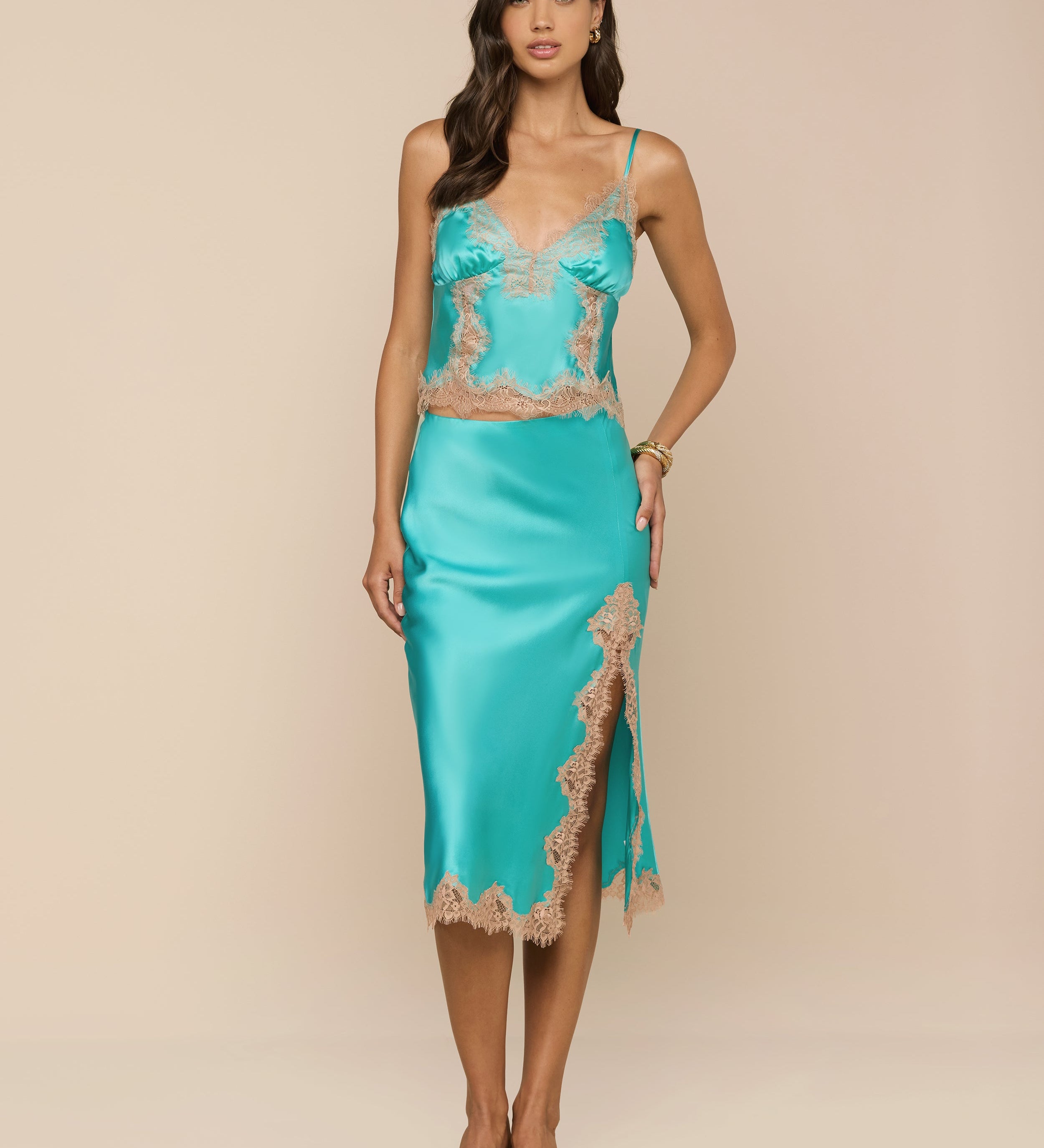 L'AGENCE - Tico Silk Lace Skirt