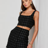 L'AGENCE - Mireya Houndstooth Mini Skirt