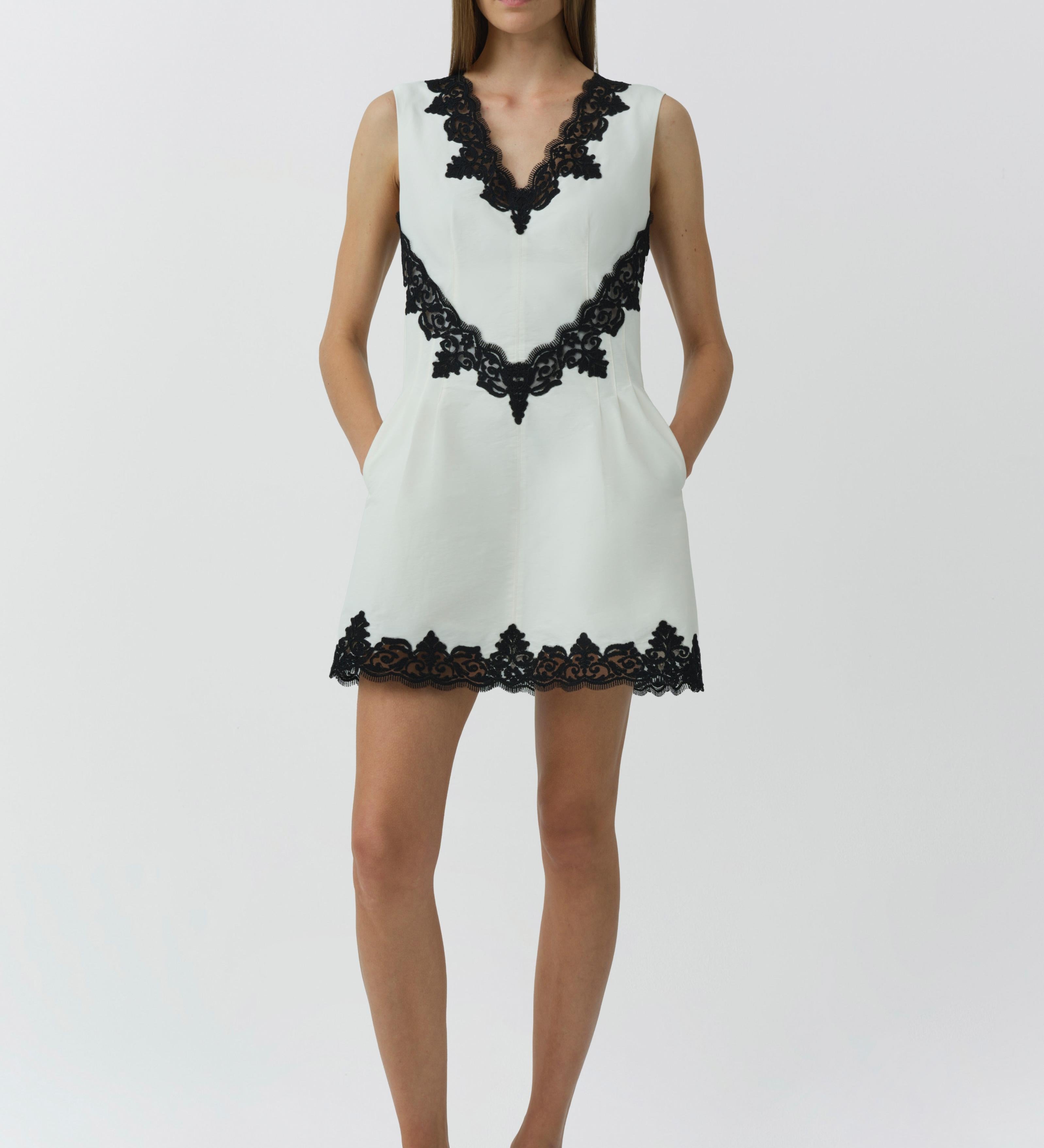 Simkhai - Minna Cotton Faille Lace Mini Dress