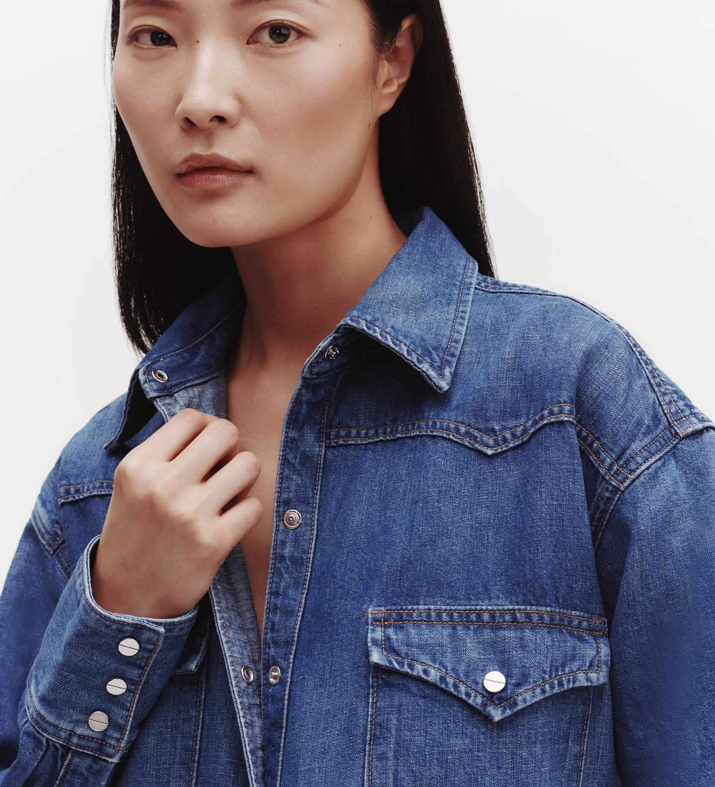 TWP - OG Supersized Ranchers Shirt in Linen Cotton Denim