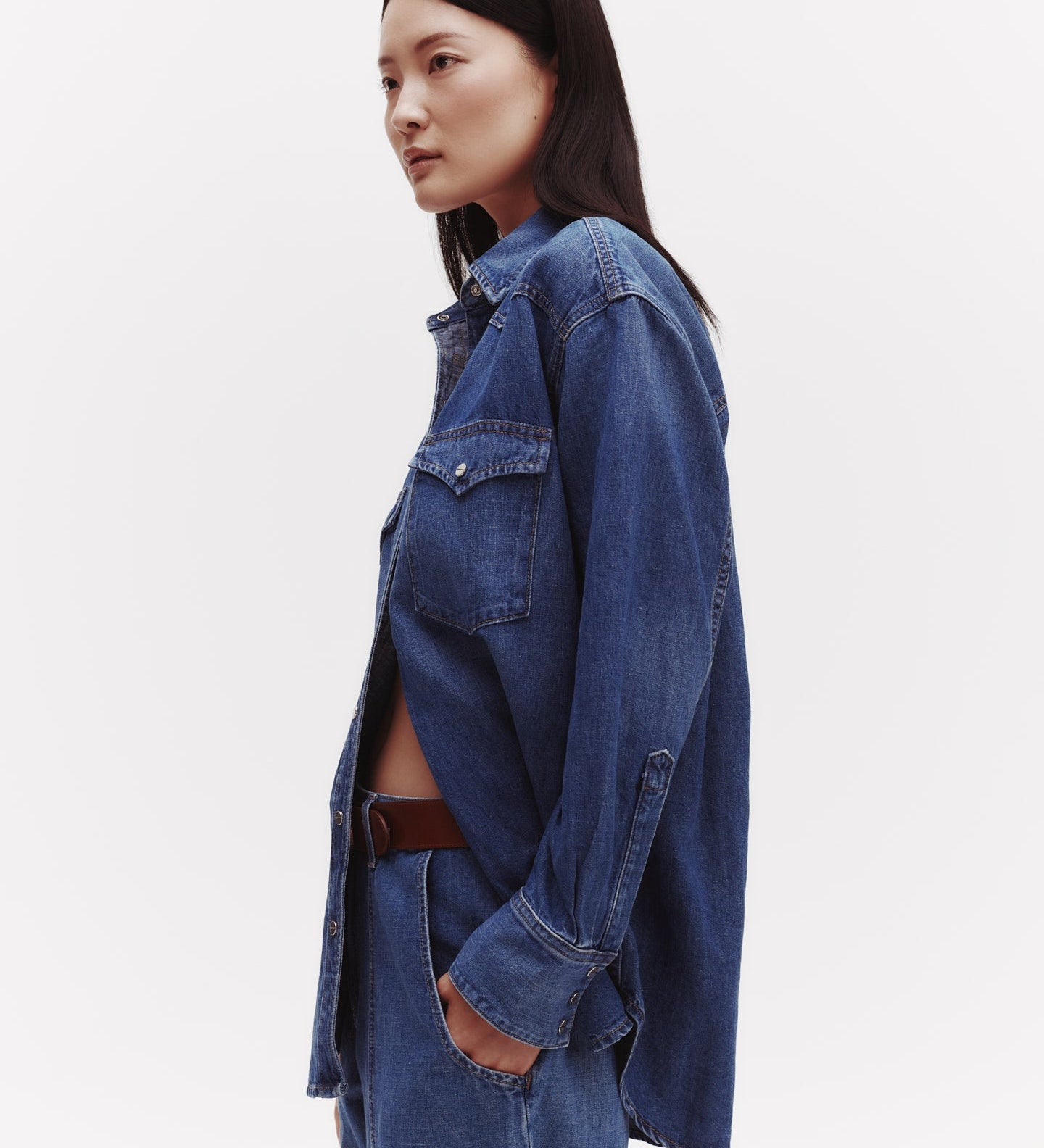 TWP - OG Supersized Ranchers Shirt in Linen Cotton Denim