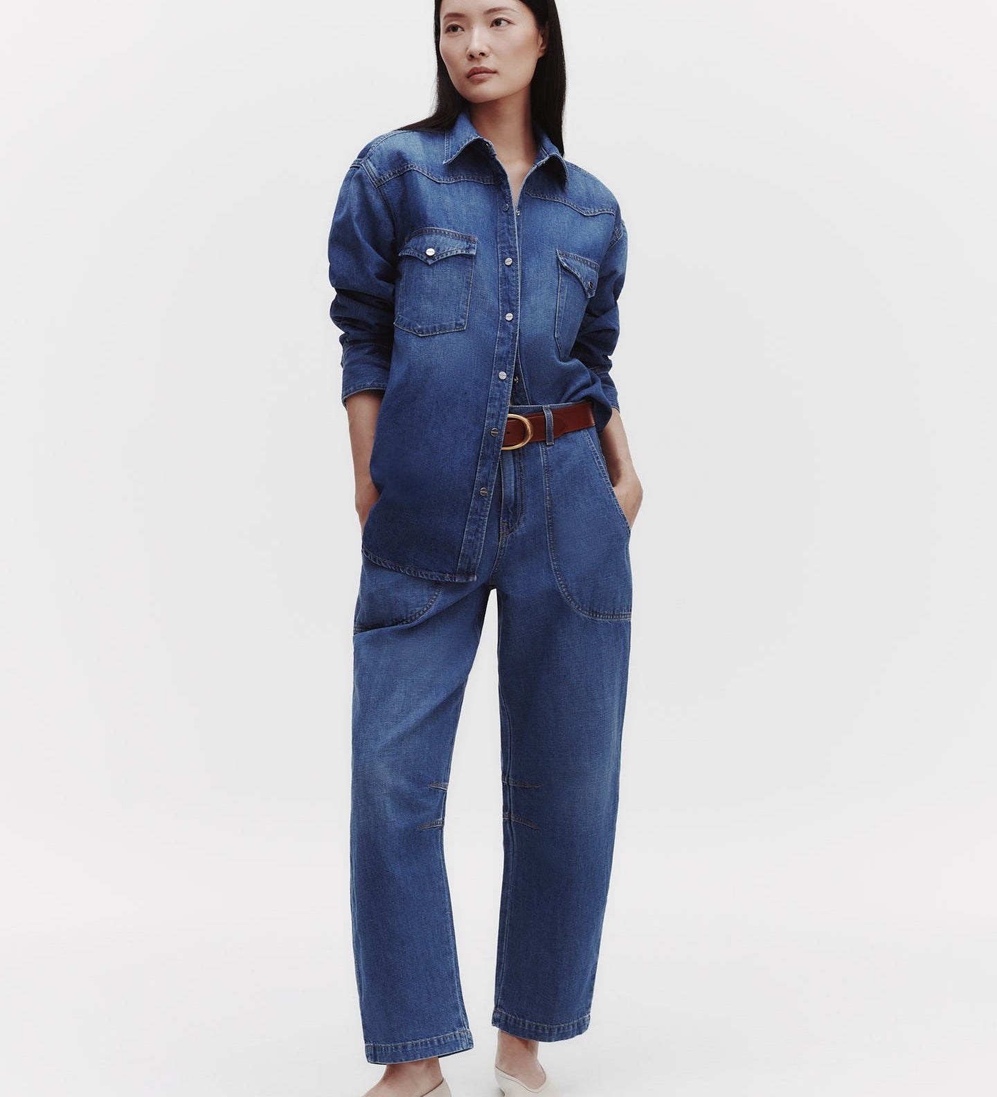 TWP - OG Supersized Ranchers Shirt in Linen Cotton Denim