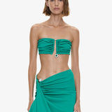 Christopher Esber - Droplet Crystal Pendant Ruched Bandeau