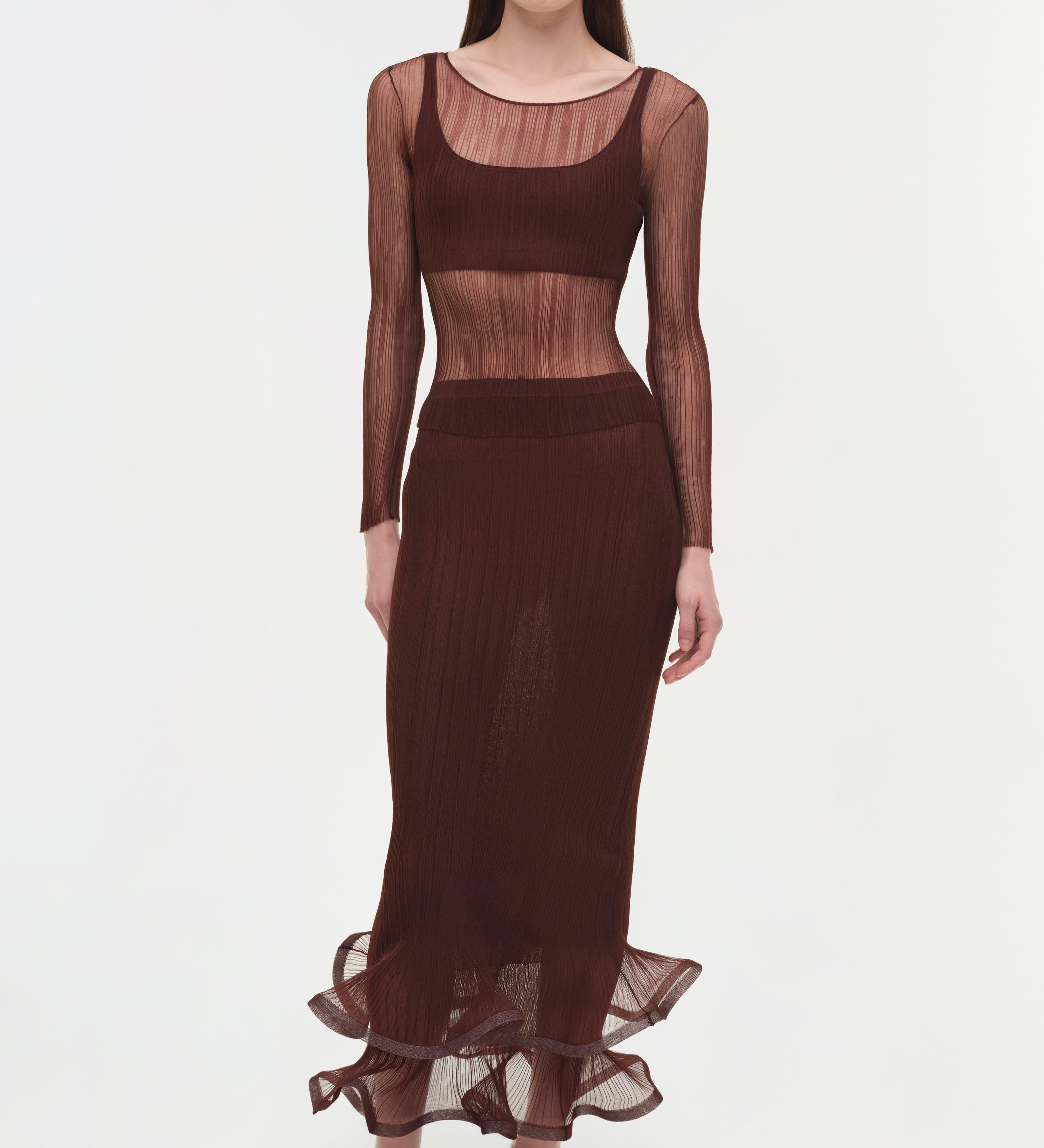 Simkhai - Kelso Sheer Plisse Skirt