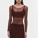 Simkhai - Kelso Sheer Plisse Skirt