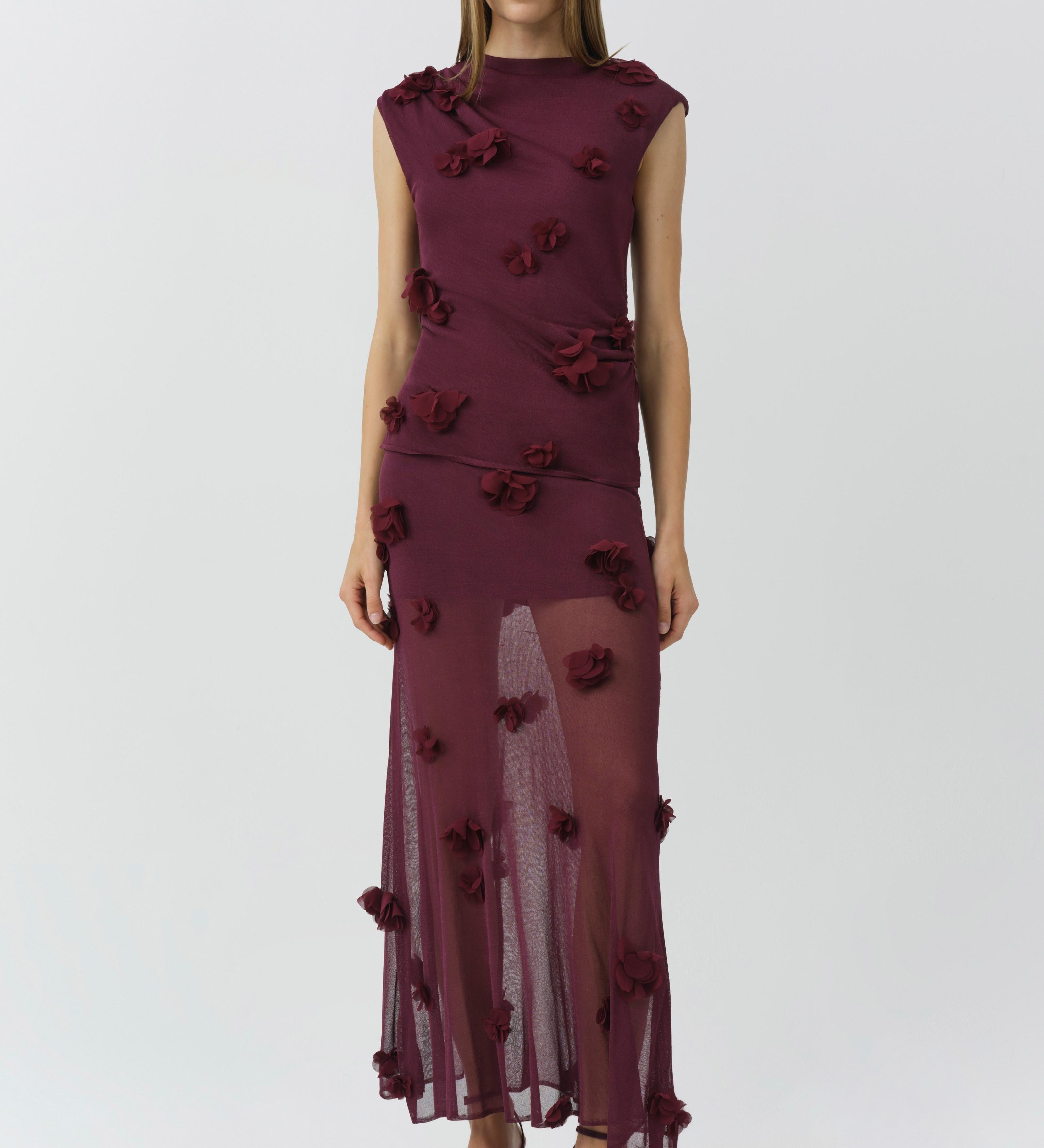 Simkhai - Cora Floral Applique Midi Skirt
