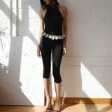 Conner Ives - The Halter Neck Jumpsuit With Abalone Shell Belt