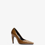 Jude - fame pump in brown croc embossed leather