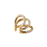 Dorsey - Pavé Triple Ear Cuff, Gold