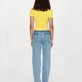 Christopher Esber - Spliced Suede Denim Jean